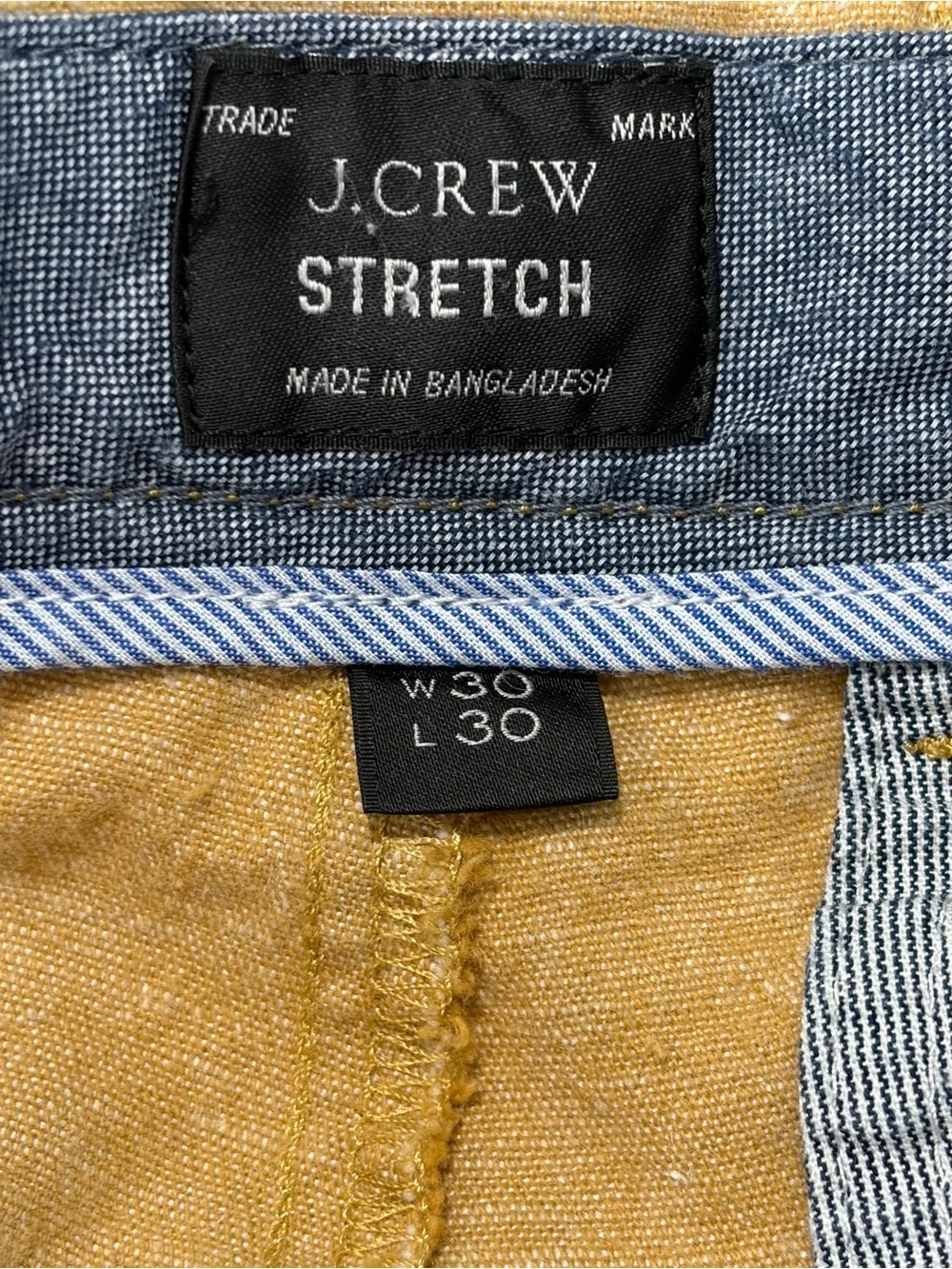 J Crew 770 Straight Pants Men’s 30x30 Yellow Cotton Linen Chino